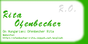 rita ofenbecher business card